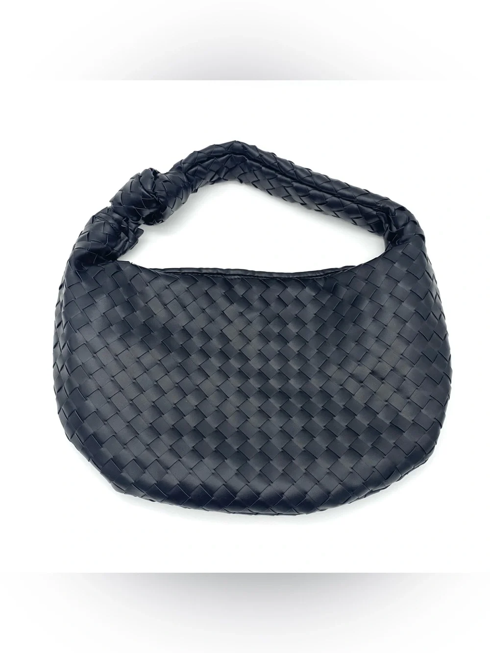 Lulla Collection Woven Knot Small Black HandBag Purse
